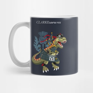 Clanosaurus CLARKsaurus Rex Clark Family Tartan Clarke Plaid Mug